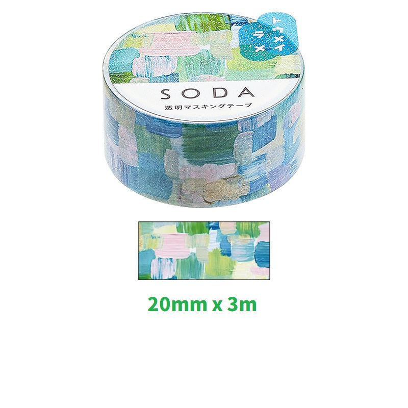 KING JIM SODA Transparent Masking Tape Glitter CMTG20-001 Tapestry