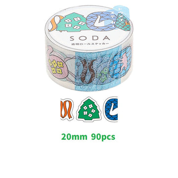 KING JIM SODA Transparent Masking Tape Stickers CMTS20-005 Badge