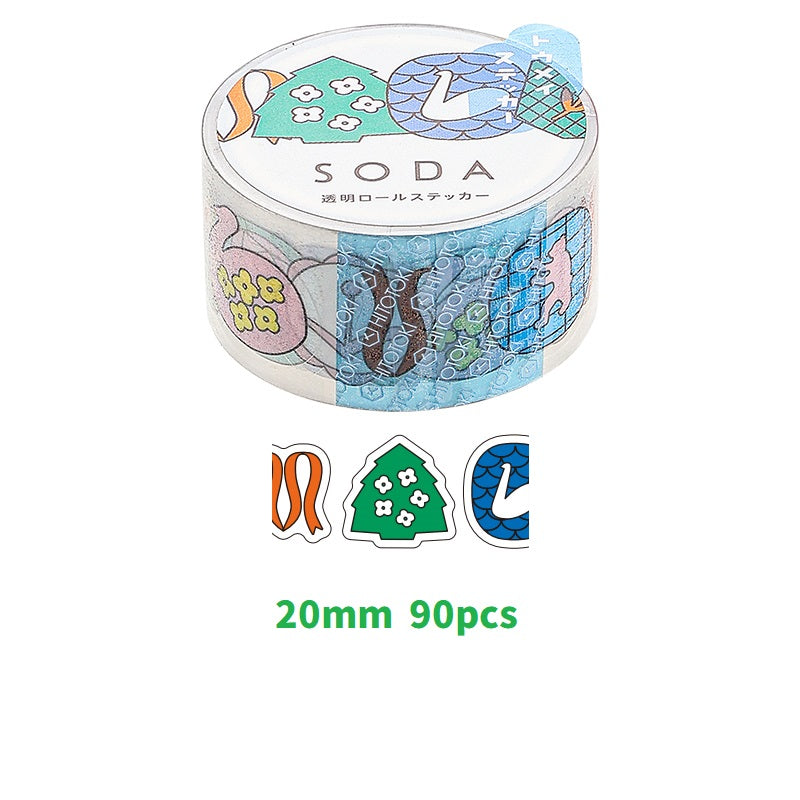 KING JIM SODA Transparent Masking Tape Stickers CMTS20-005 Badge