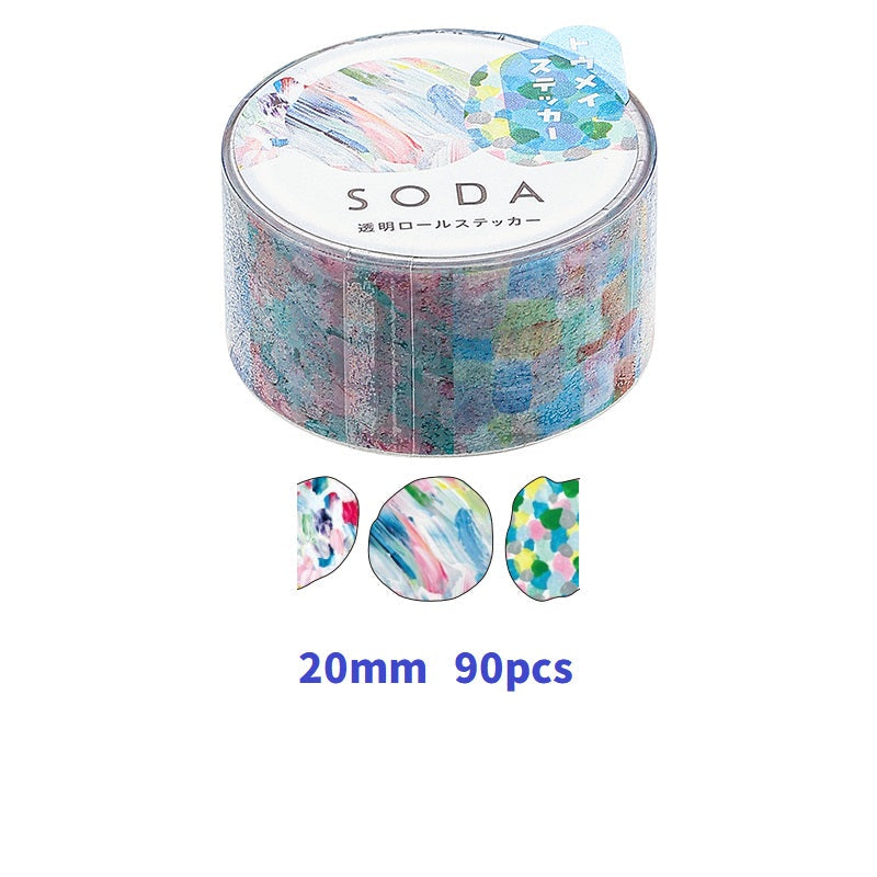 KING JIM SODA Transparent Masking Tape Stickers CMTS20-005 Badge