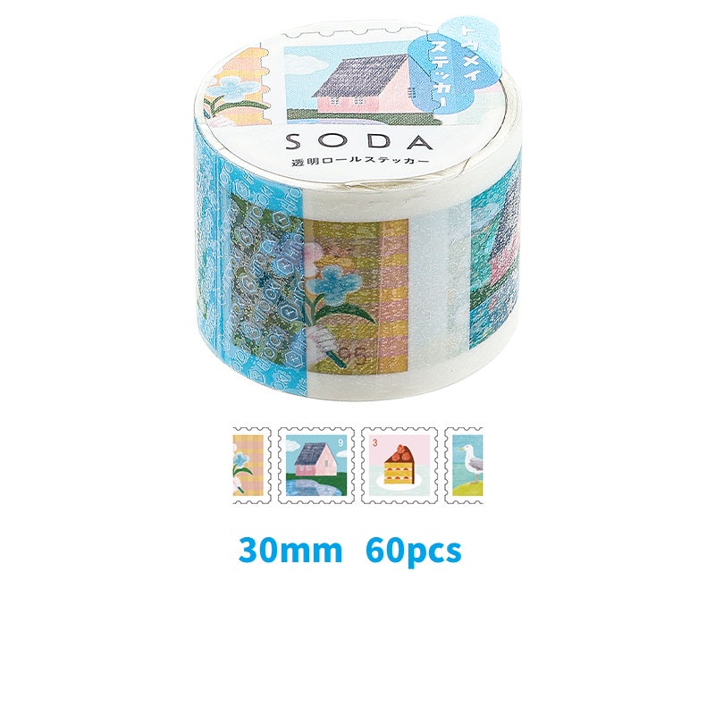 KING JIM SODA Transparent Masking Tape Stickers CMTS30-004 Stamp
