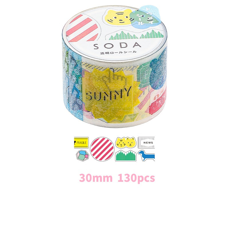 KING JIM SODA Transparent Masking Tape Stickers CMTSEE30-001 Multi