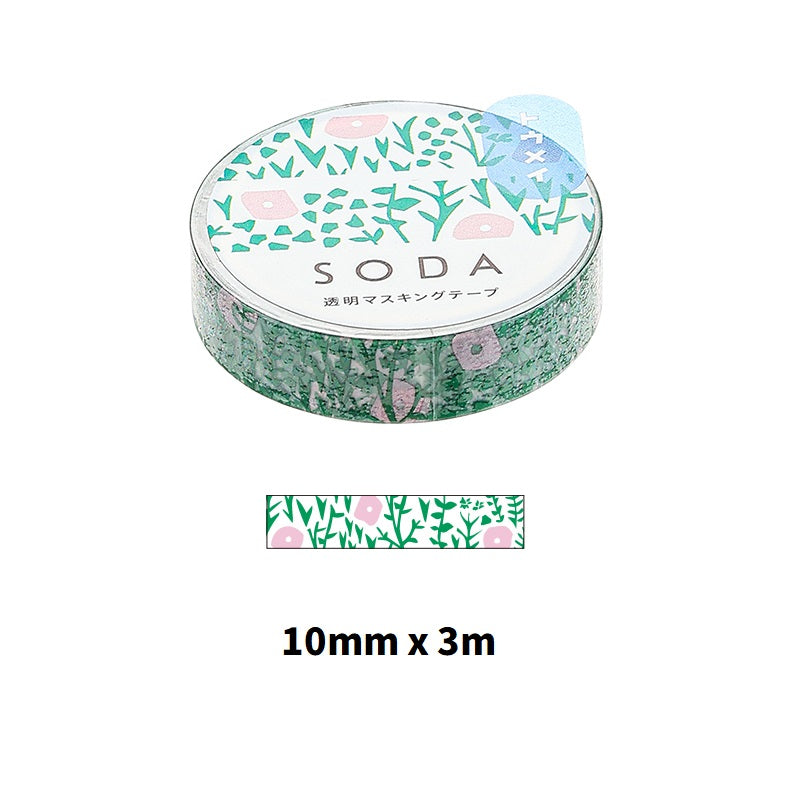 KING JIM SODA Transparent Masking Tape Basic CMT10-009 Plant