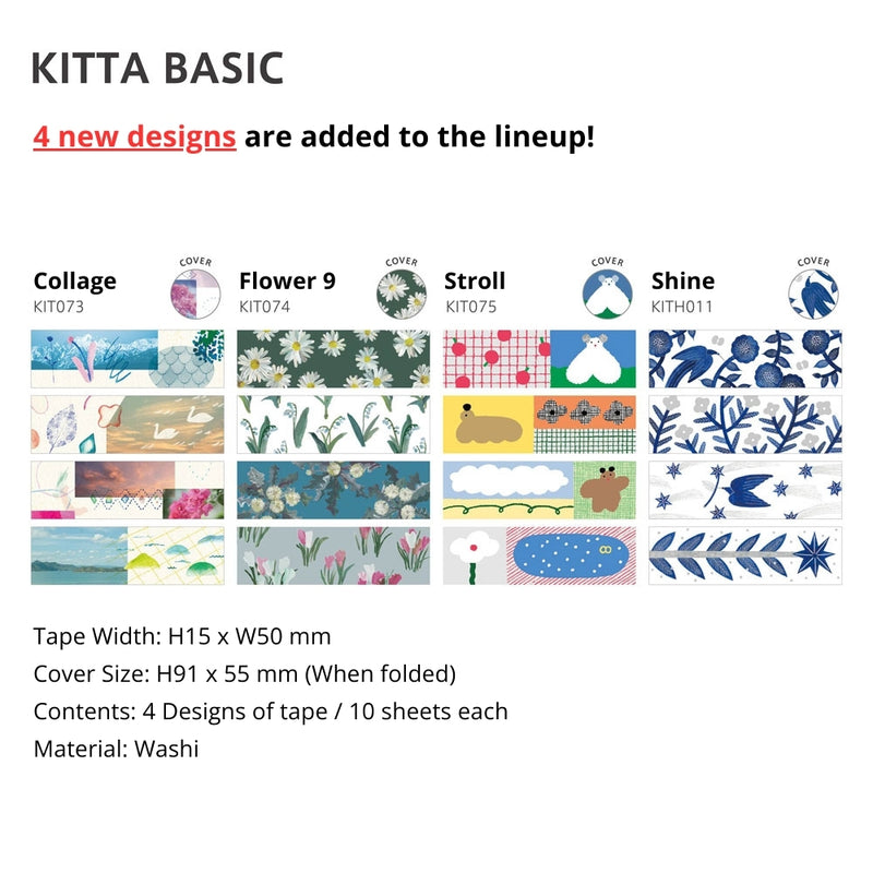 KING JIM KITTA Masking Tape Sticker - BASIC
