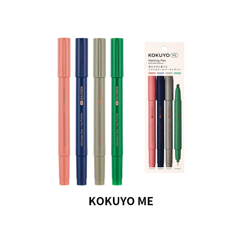 KOKUYO ME 2 Way Marking Pen 4 Color Pack 1