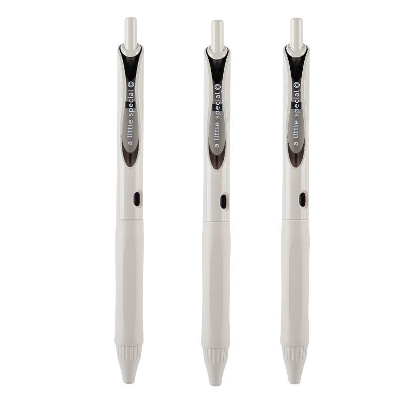 KOKUYO A Little Special viviDRY Quick-Dry Retractable Gel Pen | 0.5mm Black Ink | Vintage Barrel | Set of 3 Beige