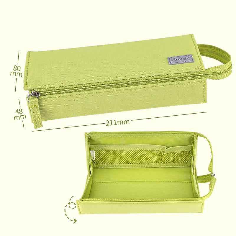 KOKUYO Campus Large Capacity Pen Case – Horizontal Opening Green