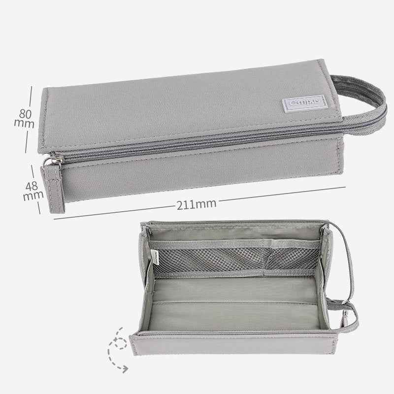 KOKUYO Campus Large Capacity Pen Case – Horizontal Opening Grey