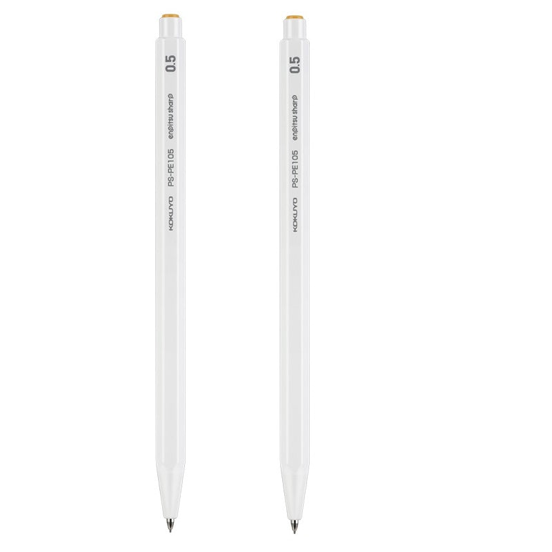 KOKUYO Enpitsu Sharp Mechanical Pencil - 0.3/0.5/0.7/0.9/1.3mm 2 Pack White