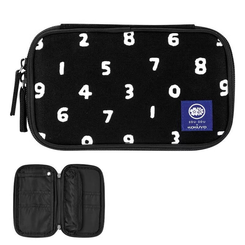 KOKUYO SOU Baked Bun Limited Edition Pencil Case Black Number