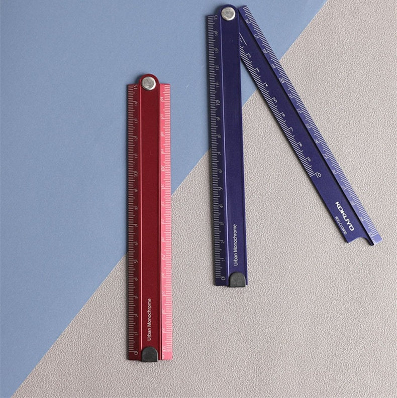 KOKUYO Urban Monochrome Aluminum Folding Ruler, 15–30 cm