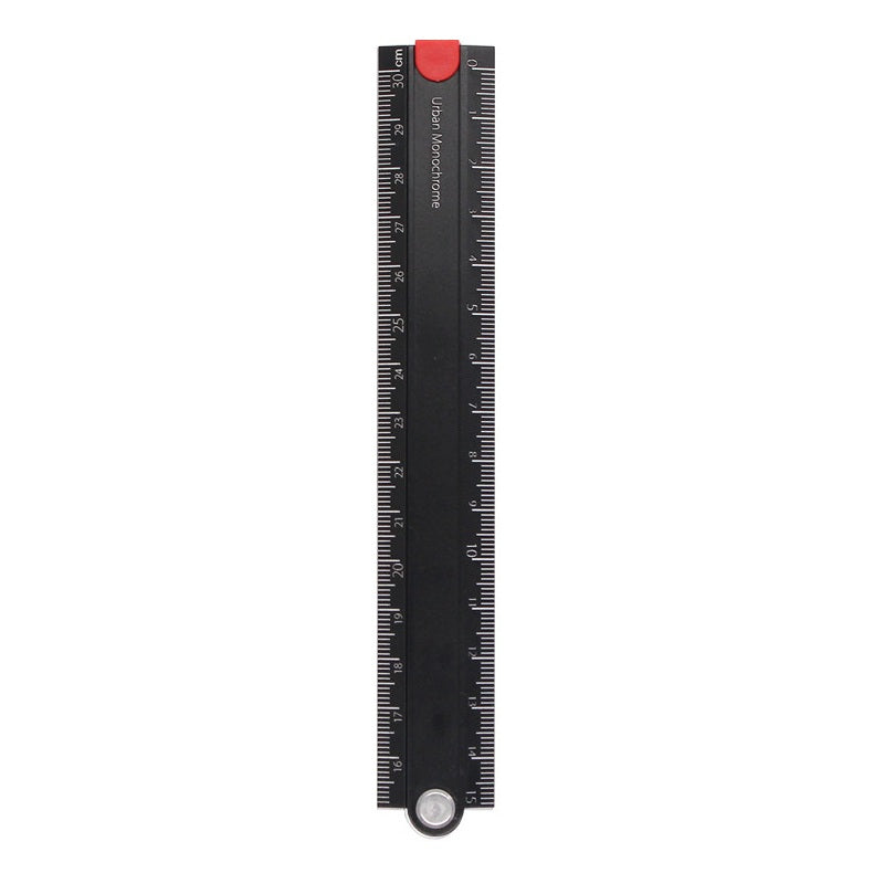 KOKUYO Urban Monochrome Aluminum Folding Ruler, 15–30 cm Black