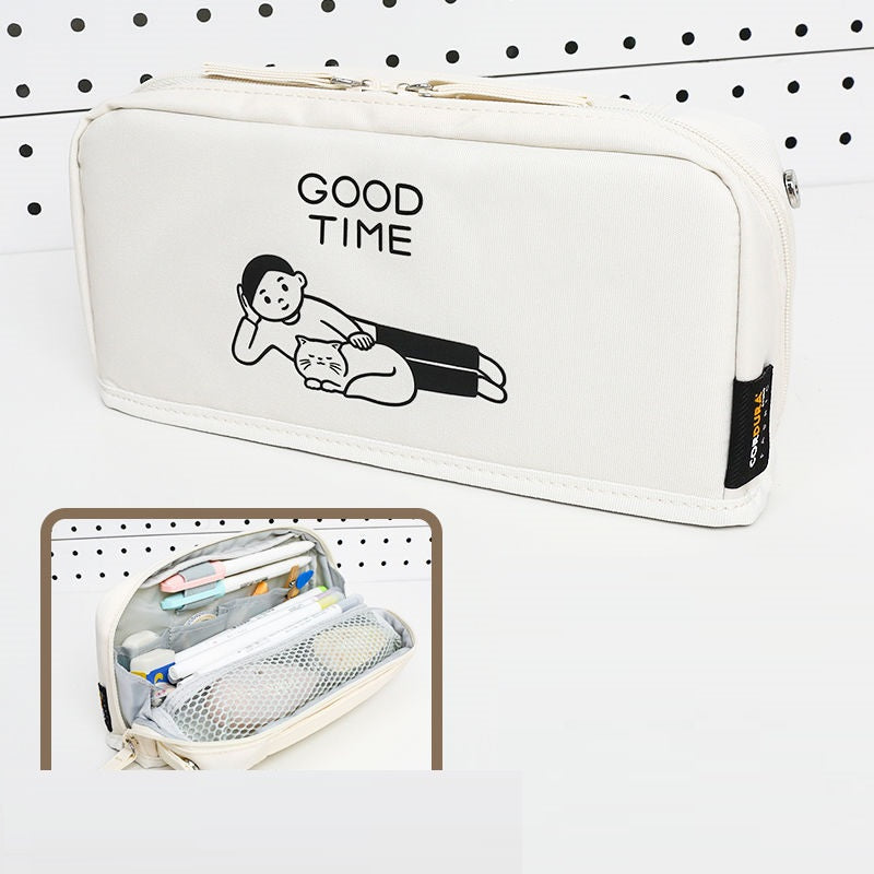KOKUYO and Noritake HACO Pencil Case Good Time White