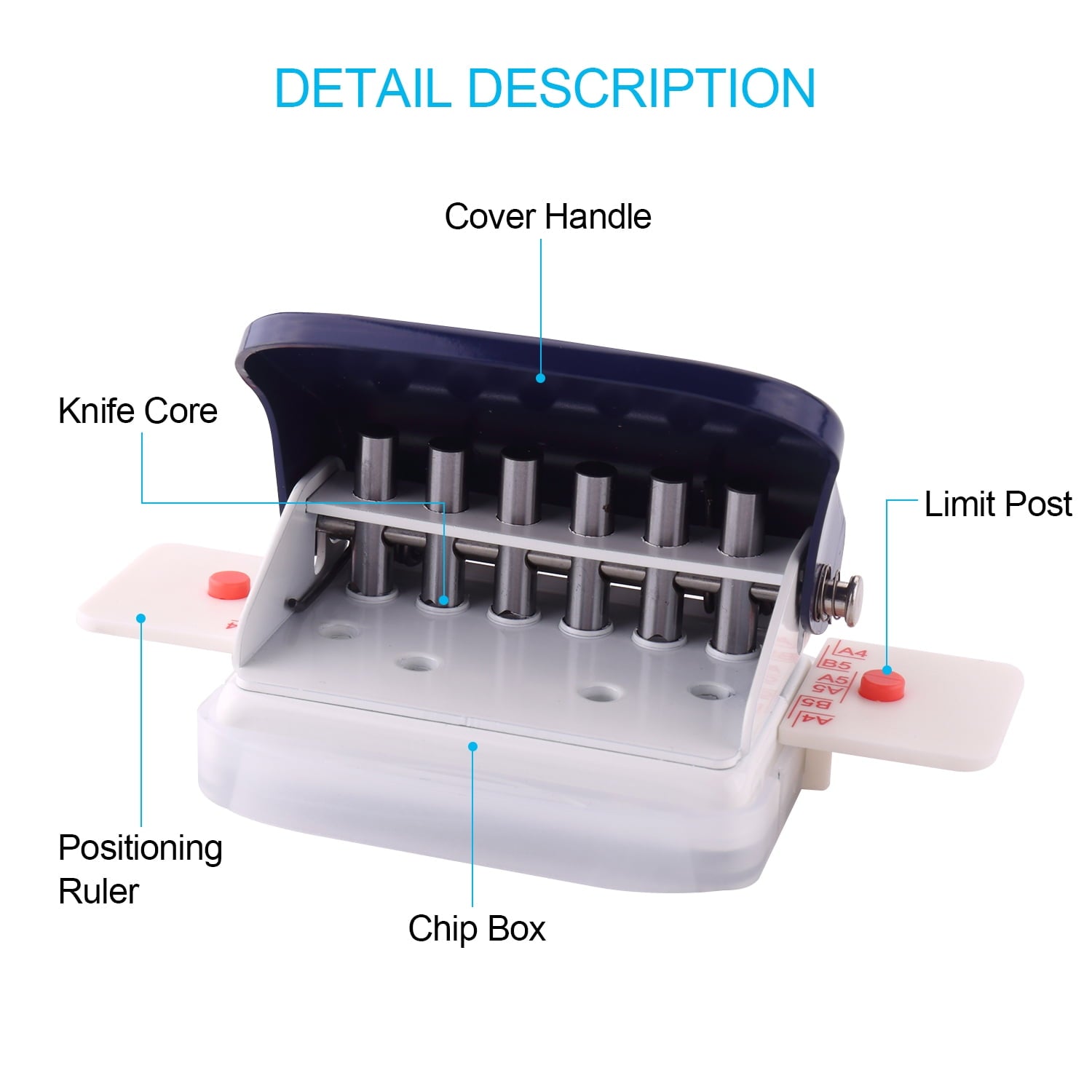 KW-trio 6-Hole Paper Punch Handheld for A4 A5 B5