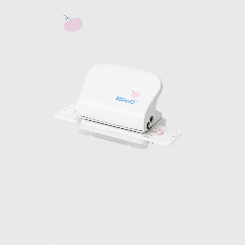 KW-trio 6-Hole Paper Punch Handheld for A4 A5 B5 Apple White