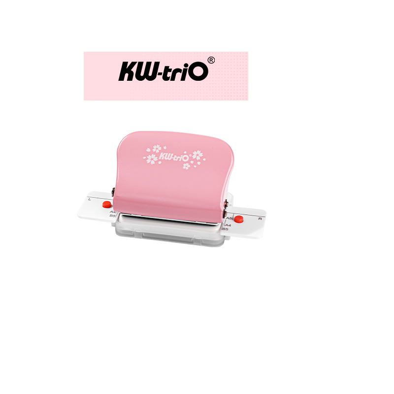 KW-trio 6-Hole Paper Punch Handheld for A4 A5 B5 Pink