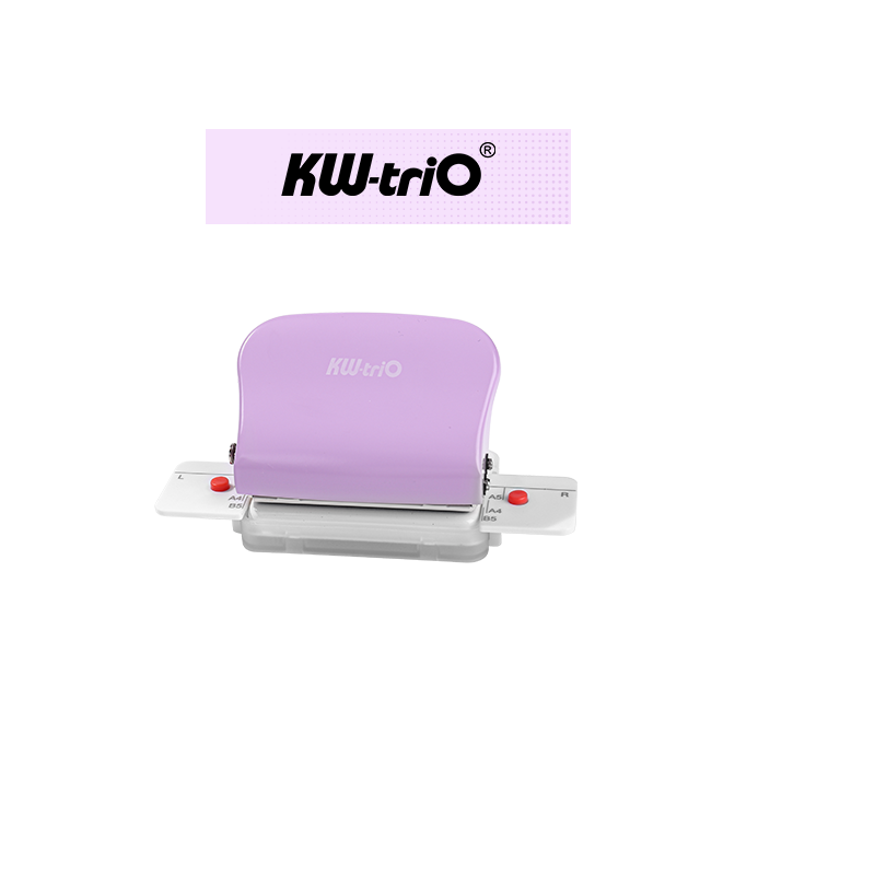 KW-trio 6-Hole Paper Punch Handheld for A4 A5 B5 Purple