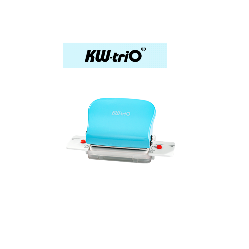 KW-trio 6-Hole Paper Punch Handheld for A4 A5 B5 Sky Blue