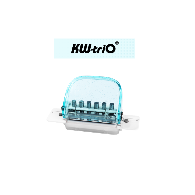 KW-trio 6-Hole Paper Punch Handheld for A4 A5 B5 Crystal Blue