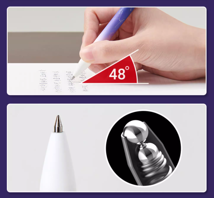 Kaco FIRST Star Gel Ink Pens 2 Pack with 4 Black Refills