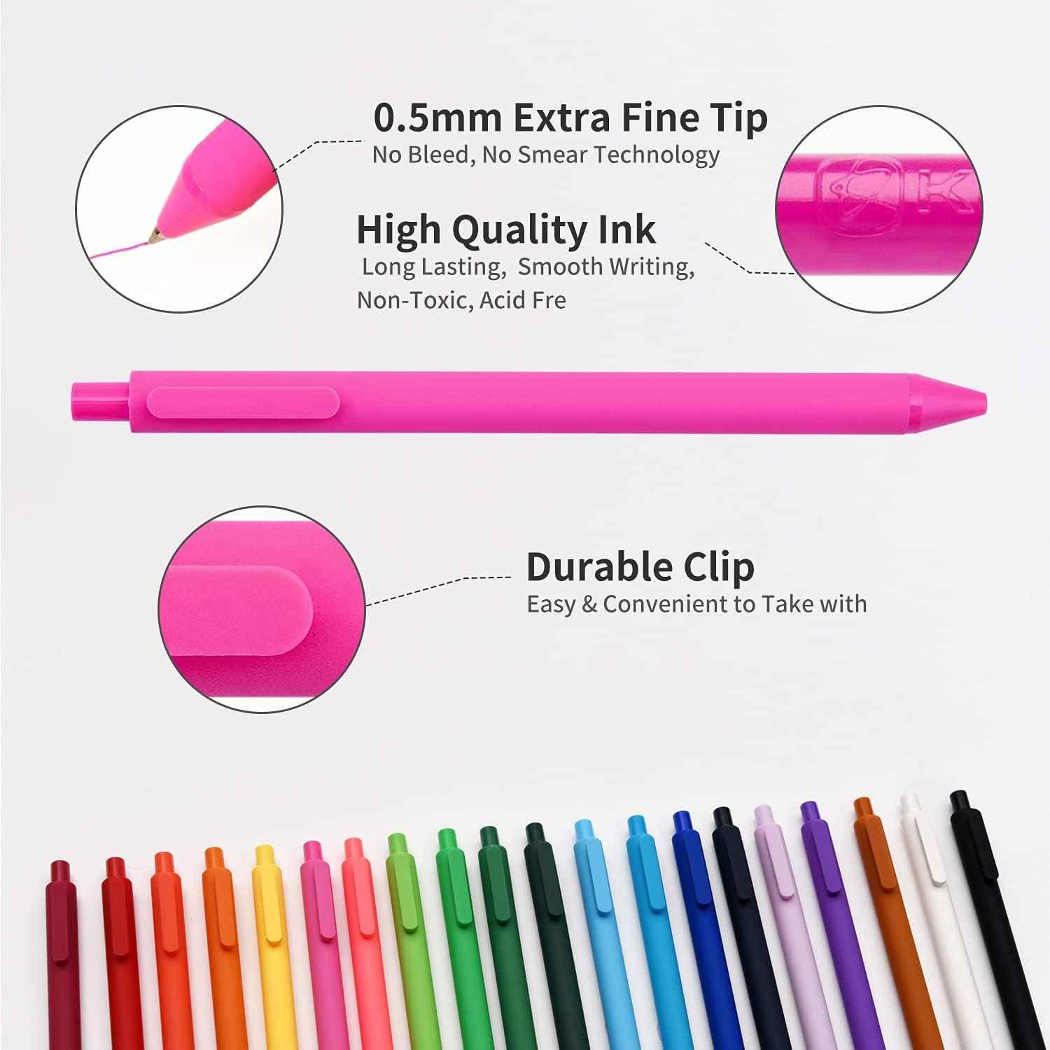 KACO Retractable Gel Pens, 20 Assorted Colors