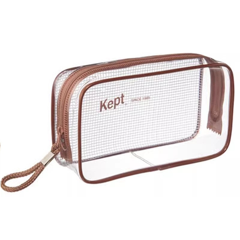 Kept Raymay Fujii Pencil Case, Clear Pen Pouch Brown