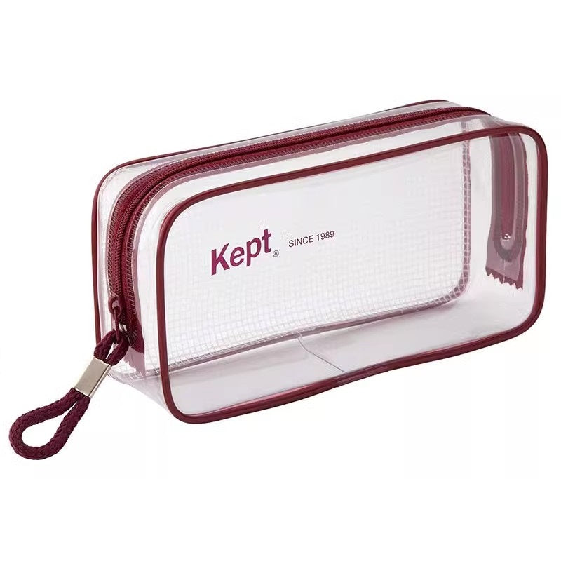 Kept Raymay Fujii Pencil Case, Clear Pen Pouch Red