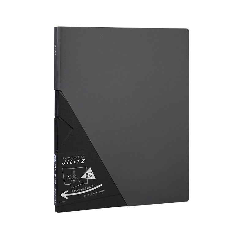 King Jim 8832 Jilitz Stand Up File Folder, A4, 20/40 Pockets Black 40 Pockets