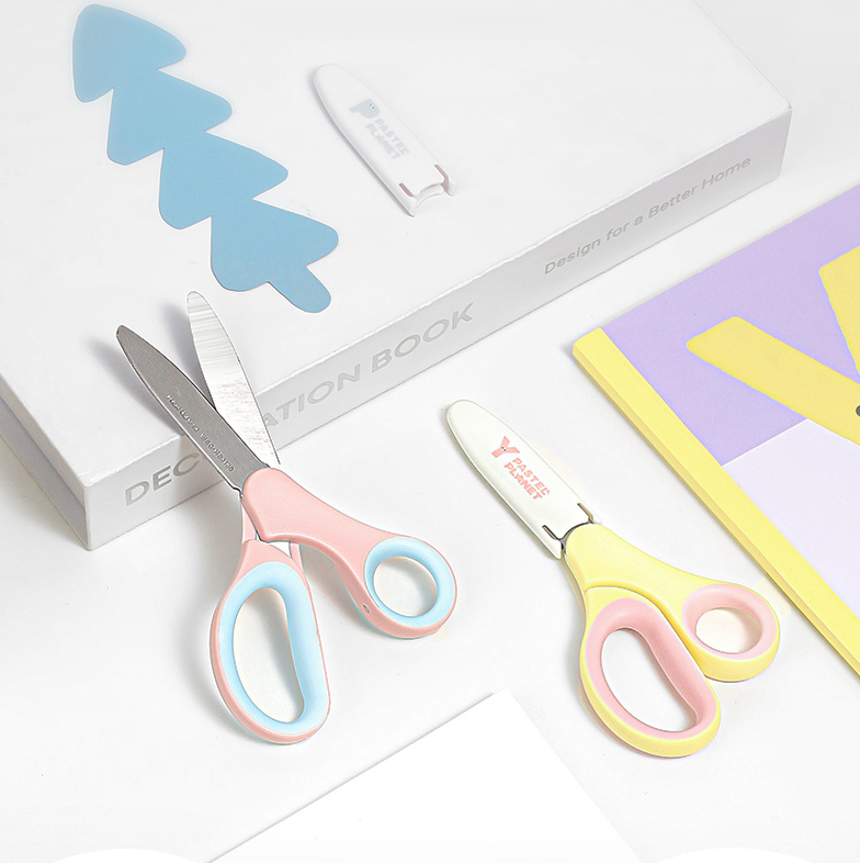 Kokuyo Pastel Planet Kids Safety Scissors for School Craft Projects