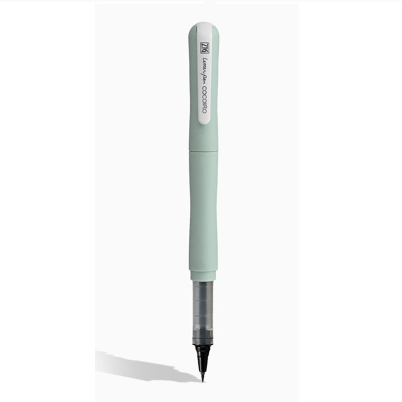 Kuretake ZIG Letter Pen COCOIRO,Body with Black Ink Refill Set Fog Blue