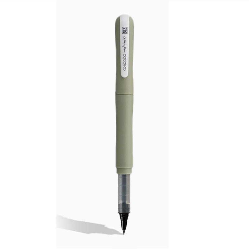 Kuretake ZIG Letter Pen COCOIRO,Body with Black Ink Refill Set Smoke Green