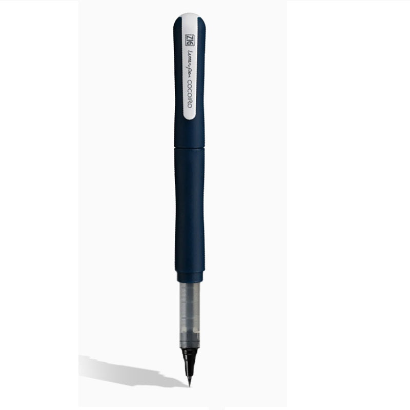 Kuretake ZIG Letter Pen COCOIRO,Body with Black Ink Refill Set Dark Blue