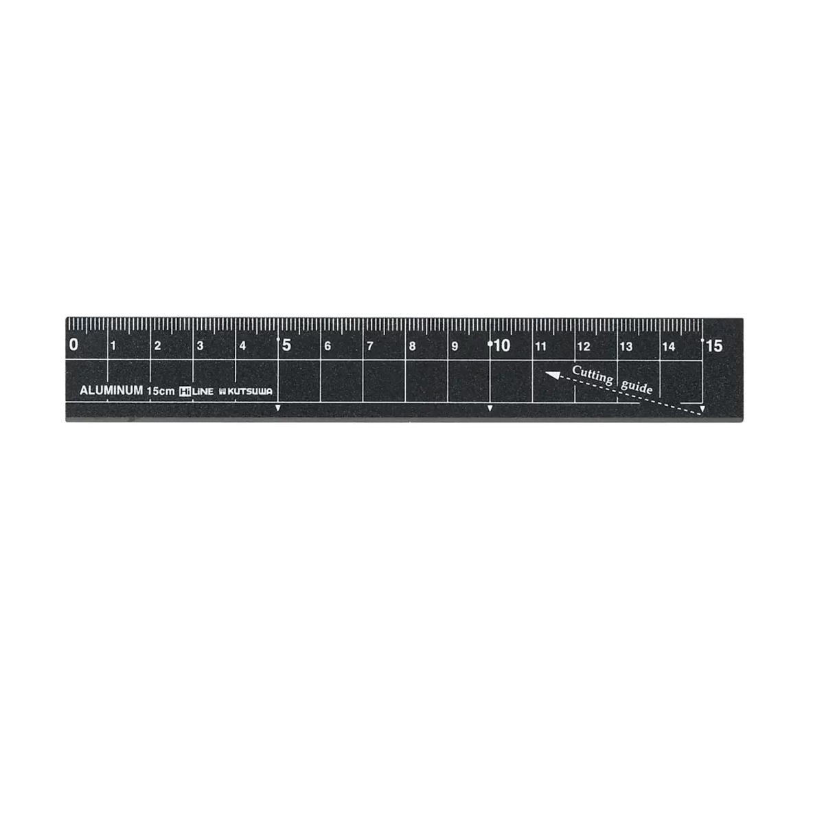 Kutsuwa HiLiNE Aluminum Cutting Ruler - 15 cm Black