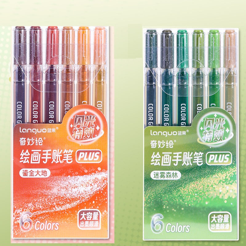 Languo Glitter Gel Pens 12 Vibrant Colors 1.0mm Tip for Smooth Writing B