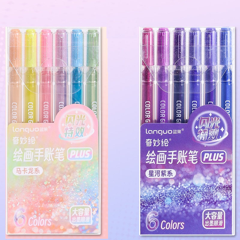 Languo Glitter Gel Pens 12 Vibrant Colors 1.0mm Tip for Smooth Writing D