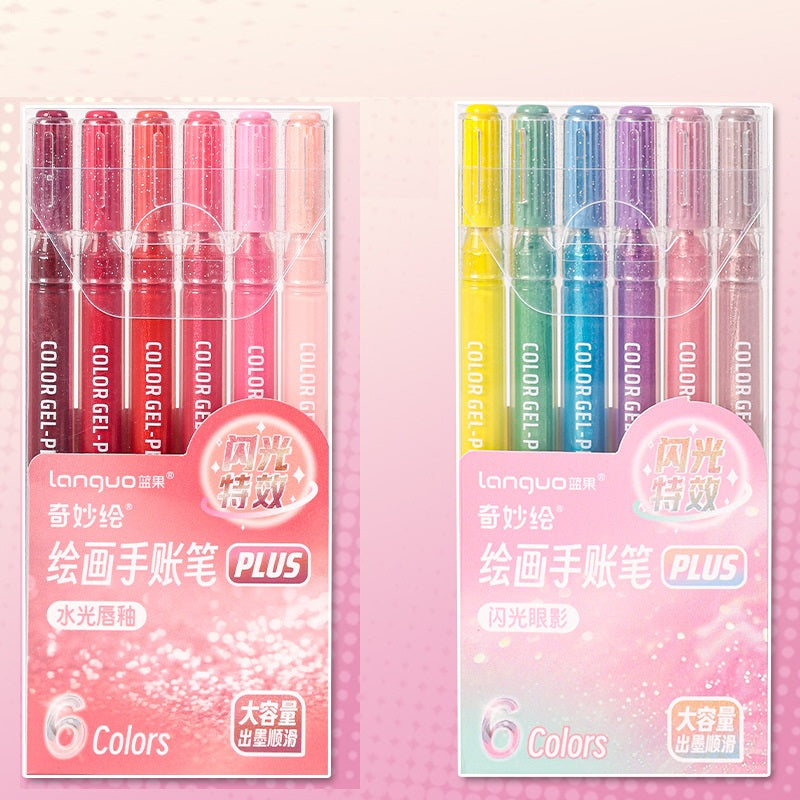 Languo Glitter Gel Pens 12 Vibrant Colors 1.0mm Tip for Smooth Writing F