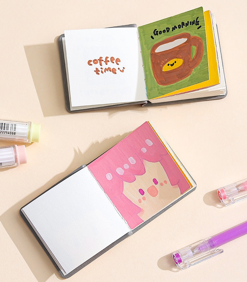 LANGUO Mini Pocket PU Sketchbook Drawing Notebook 15 Pack