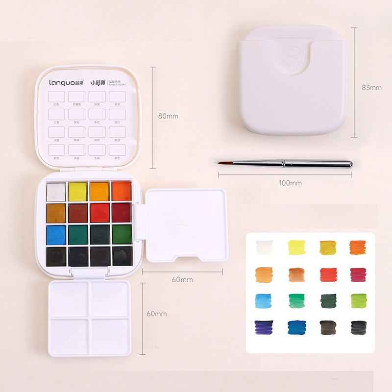 LANGUO Watercolor Paint Set,Field Pocket,16 Colors Classic