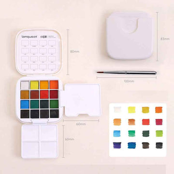 LANGUO Watercolor Paint Set,Field Pocket,16 Colors Classic