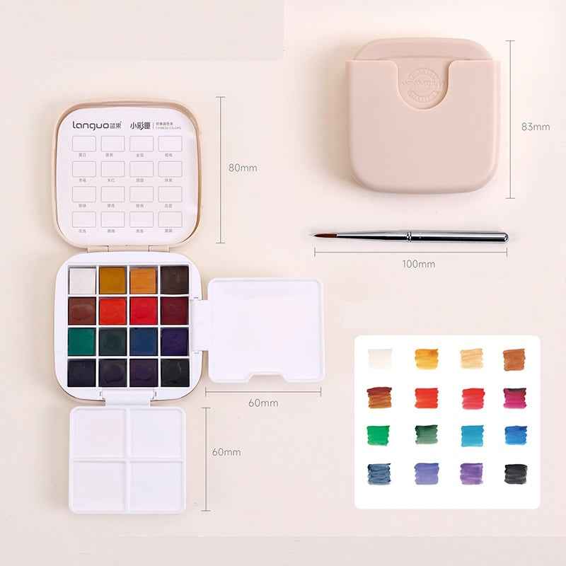 LANGUO Watercolor Paint Set,Field Pocket,16 Colors Classic