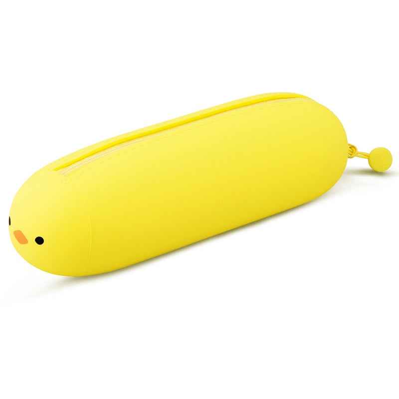 LIHITLAB PuniLabo Lying Pen Pouch Zipper Pen Case Yellow Chick