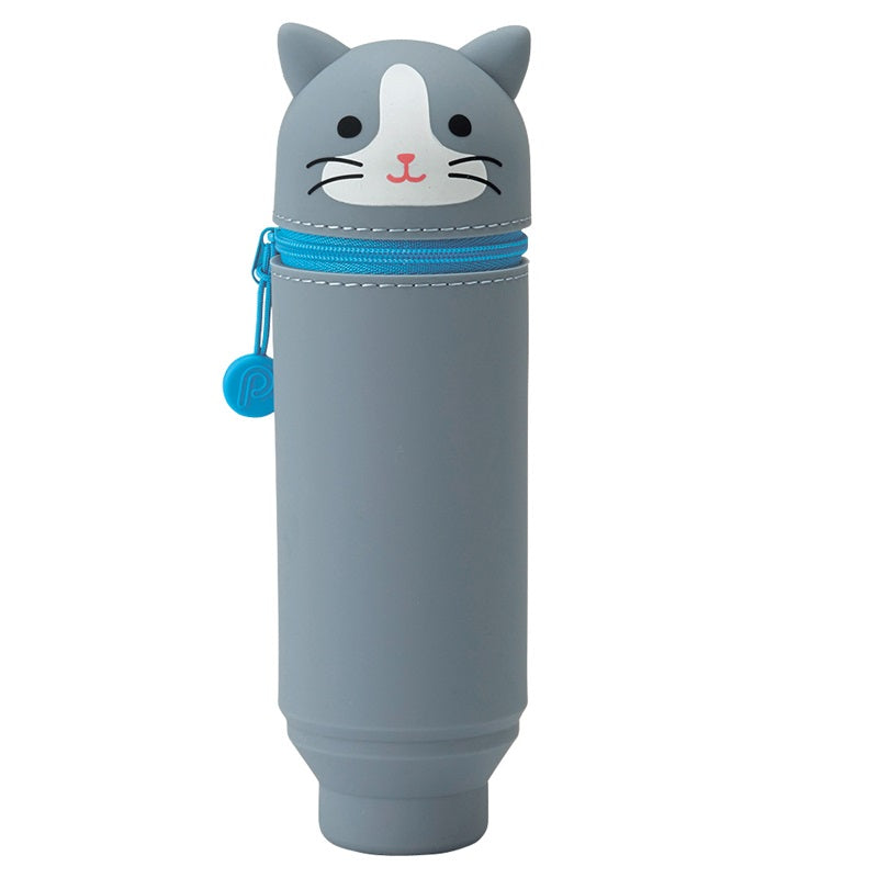 LIHITLAB PuniLabo Stand Up Pen Case Holder A-7712 Blue Cat