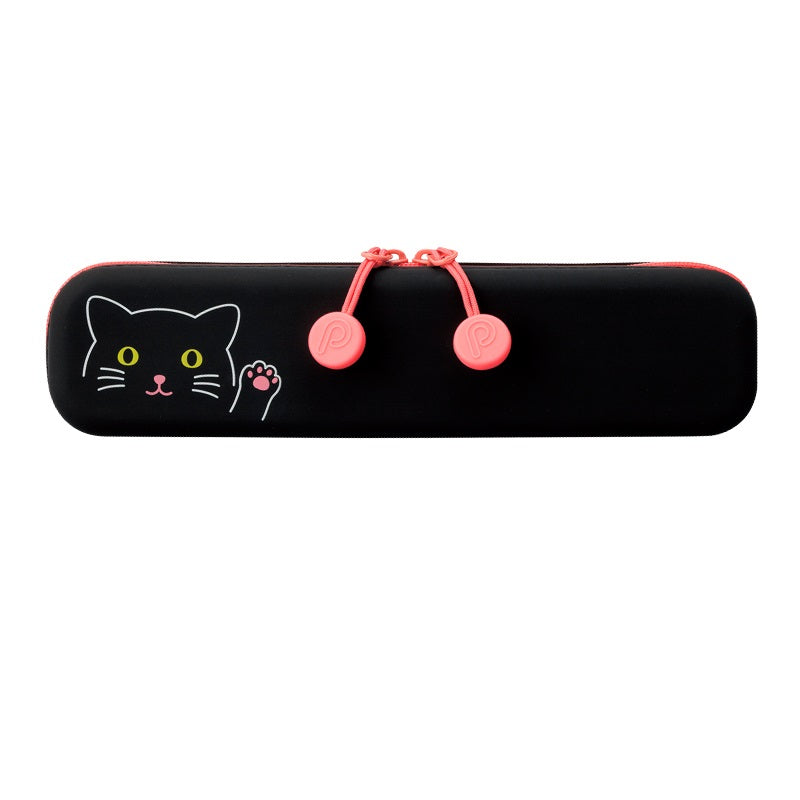 LIHITLAB PuniLabo Slim Zipper Pen Pouch A-7717 Black Cat