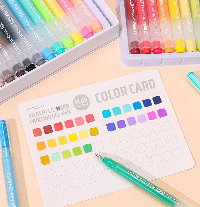 Languo 3D Acrylic Painting Gel Pens for Coloring 36/54 Colors Set