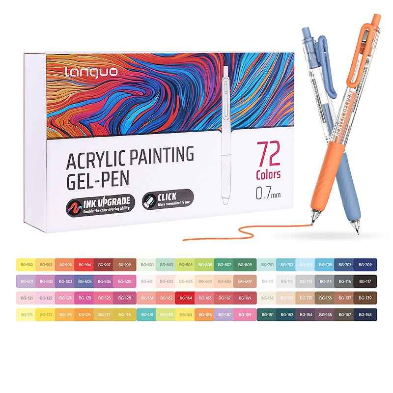 Languo 72 Colors Retractable Gel Pens 0.7mm for Coloring Drawing
