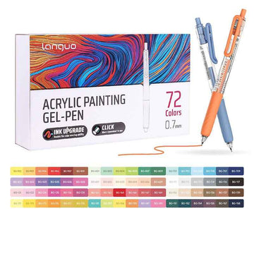 Languo 72 Colors Retractable Gel Pens 0.7mm for Coloring Drawing