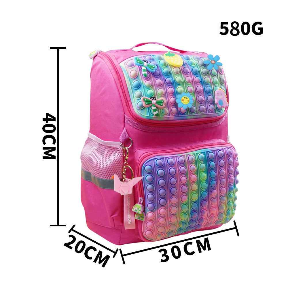 Last Mouse Lost Double Shoulder Backpack Silicone Bubble School Bag