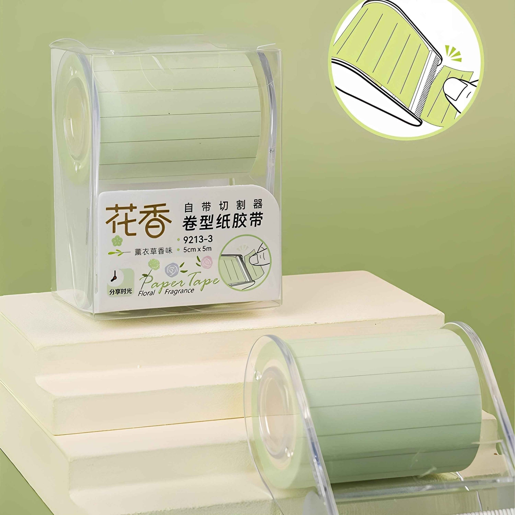 Lavender Scented Sticky Note Tape Roll with Built-in Cutter – 4-Color