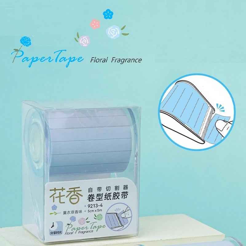 Lavender Scented Sticky Note Tape Roll with Built-in Cutter – 4-Color