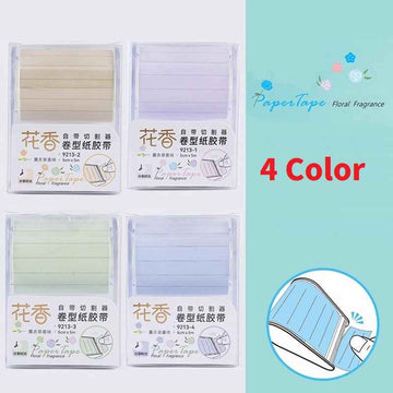 Lavender Scented Sticky Note Tape Roll with Built-in Cutter – 4-Color